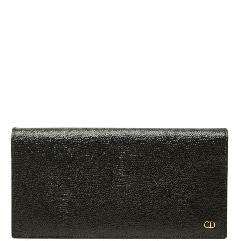 ディオール CDロゴ 長財布 ブラック レザー レディース Dior 中古