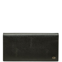 ディオール CDロゴ 長財布 ブラック レザー レディース Dior 中古