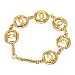シャネル ココマーク ヴィンテージ チェーン ブレスレット ラウンド ゴールド メッキ レディース CHANEL 中古