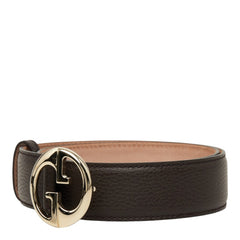 グッチ GGロゴバックル ベルト 362728 ブラウン ゴールド レザー レディース GUCCI 中古
