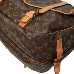 ルイ ヴィトン モノグラム ソミュール35 斜め掛け ショルダーバッグ M42254 ブラウン PVC レザー レディース LOUIS VUITTON 中古