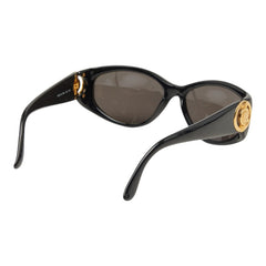 フェンディ オーバル サングラス SL7506 ブラック ゴールド プラスチック メッキ レディース FENDI 中古