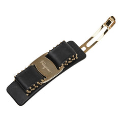 サルヴァトーレフェラガモ ヴァラリボン バレッタ ブラック レザー レディース Salvatore Ferragamo 中古