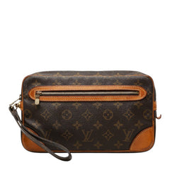 ルイ ヴィトン モノグラム マルリードラゴンヌGM セカンドバッグ クラッチバッグ M51825 ブラウン PVC レザー レディース LOUIS VUITTON 中古
