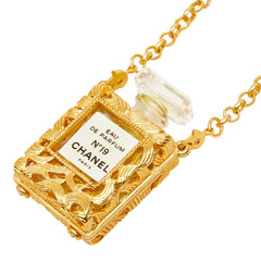 シャネル EAU DE PARFUM N°19 香水ボトル ネックレス ゴールド メッキ レディース CHANEL 中古