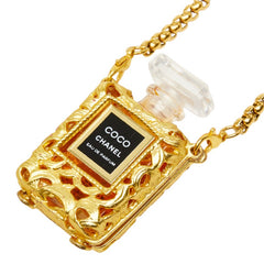シャネル COCO EAU DE PARFUM 香水ボトル ネックレス ゴールド メッキ レディース CHANEL 中古