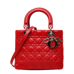 ディオール カナージュ レディディオール ハンドバッグ ショルダーバッグ 2WAY レッド レザー レディース Dior 中古