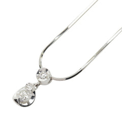 K18WG ホワイトゴールド ダイヤモンド ダイヤ0.15ct ダイヤ0.024ct ペンダント ネックレス レディース 中古