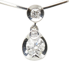 K18WG ホワイトゴールド ダイヤモンド ダイヤ0.15ct ダイヤ0.024ct ペンダント ネックレス レディース 中古