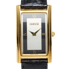 グッチ 腕時計 2600M クオーツ シルバー文字盤 メッキ レザー メンズ GUCCI 中古