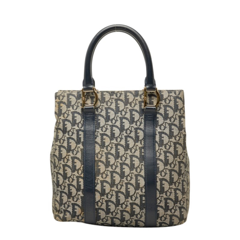 ディオール トロッター ハンドバッグ ネイビー キャンバス レザー レディース Dior 中古