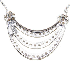 Pt900 プラチナ Pt850 プラチナ ダイヤモンド ダイヤ0.50ct 三日月モチーフ 3連 ムーン ペンダント ネックレス レディース 中古
