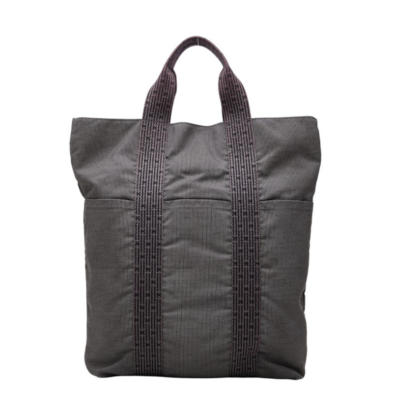 エルメス エールライン カバス トートバッグ グレー キャンバス レディース HERMES 中古
