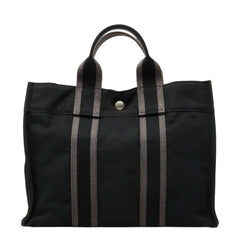 エルメス フールトゥ トートバッグ ブラック キャンバス レディース HERMES 中古