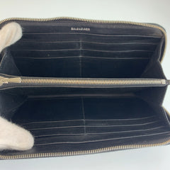 バレンシアガ キャッシュ コンチネンタル 長財布 ロングウォレット ブラック レザー メンズ BALENCIAGA 中古