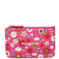 バレンシアガ フラワー 花 カードケース コインケース フラグメントケース 637130 ピンク マルチカラー レザー レディース BALENCIAGA 中古