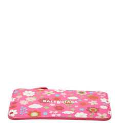 バレンシアガ フラワー 花 カードケース コインケース フラグメントケース 637130 ピンク マルチカラー レザー レディース BALENCIAGA 中古
