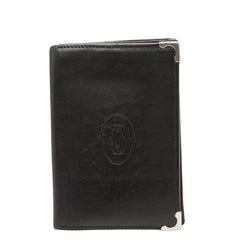 カルティエ カボション カードケース 名刺入れ ブラック レザー レディース CARTIER 中古