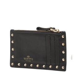 ヴァレンティノ ロックスタッズ コインケース カードケース ブラック レザー メタル レディース VALENTINO 中古