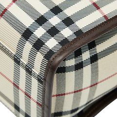 バーバリー ノバチェック トートバッグ ハンドバッグ ベージュ マルチカラー PVC レザー レディース BURBERRY 中古