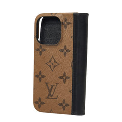 ルイ ヴィトン モノグラムリバース IPHONE 15 PRO フォリオ 携帯ケース M82892 ブラウン PVC レザー レディース LOUIS VUITTON 中古