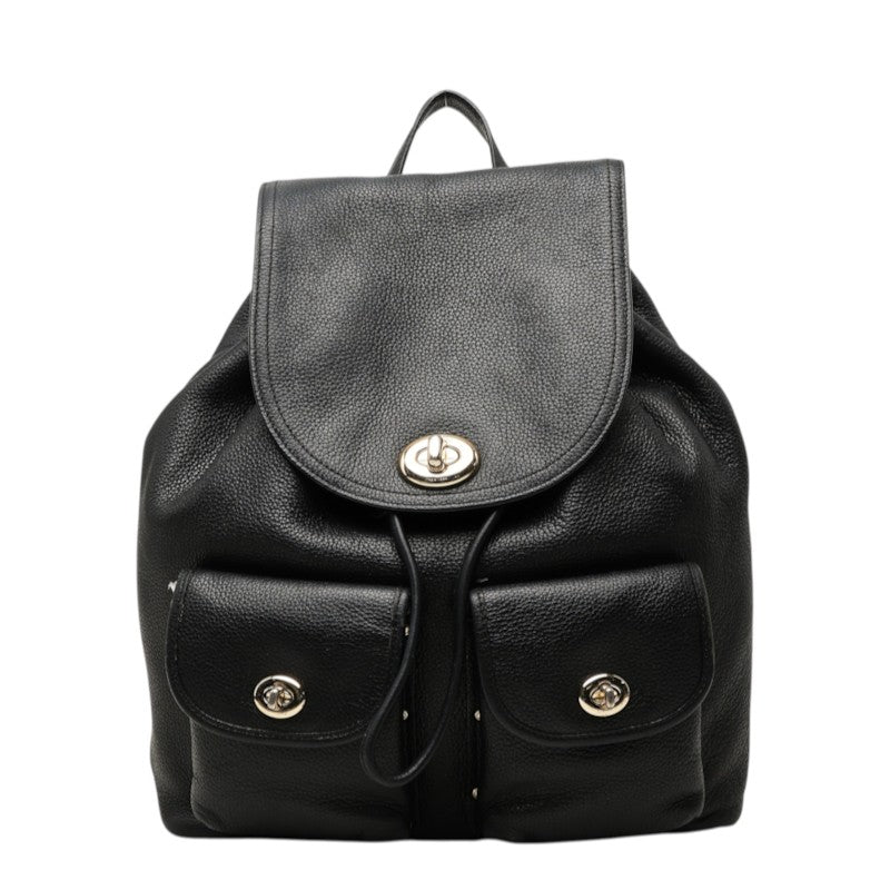 コーチ リュック・デイパック ブラック レザー レディース COACH 中古