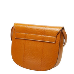 サンローラン YSLロゴ カイア パイソン 斜めかけ ショルダーバッグ 619740 ブラウン レザー レディース SAINT LAURENT 【中古】