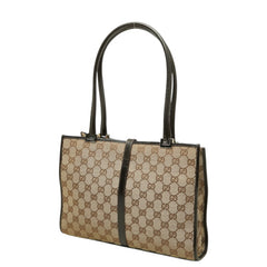 グッチ GGキャンバス ジャッキー ハンドバッグ トートバッグ 002 1073 ブラウン キャンバス レザー レディース GUCCI 【中古】