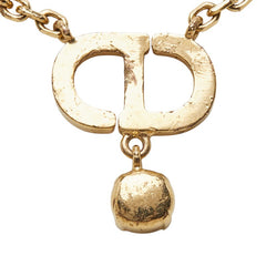 ディオール プチCD ペンダント ネックレス ゴールド メッキ ラインストーン レディース Dior 中古