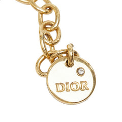ディオール プチCD ペンダント ネックレス ゴールド メッキ ラインストーン レディース Dior 中古