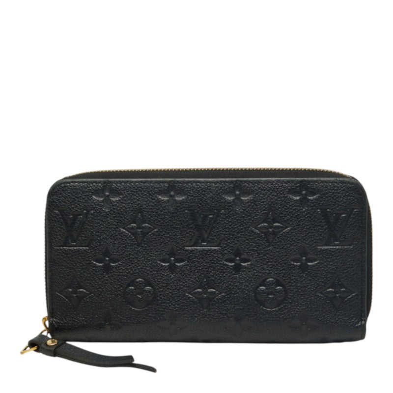 ルイ ヴィトン モノグラム アンプラント ジッピーウォレット 長財布 M61864 ブラック レザー レディース LOUIS VUITTON 中古