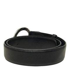 ブルガリ サークル ロゴ バックル ベルト サイズ105/42 ブラック レザー メンズ BVLGARI 中古
