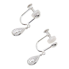 Pt900 プラチナ ダイヤモンド ダイヤ0.16ct ドロップモチーフ しずく 雫 イヤリング レディース 中古