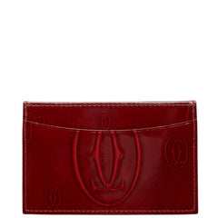 カルティエ ハッピーバースデー カードケース ワインレッド エナメル レディース CARTIER 中古