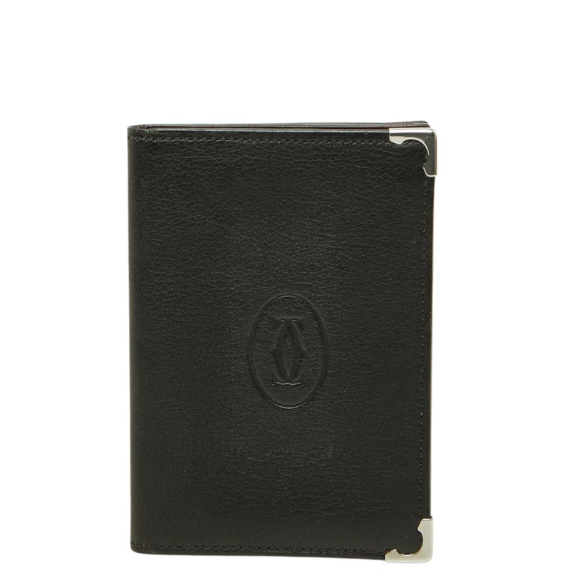 カルティエ マスト ドゥ カルティエ カードケース 名刺入れ ブラック レザー レディース CARTIER 中古