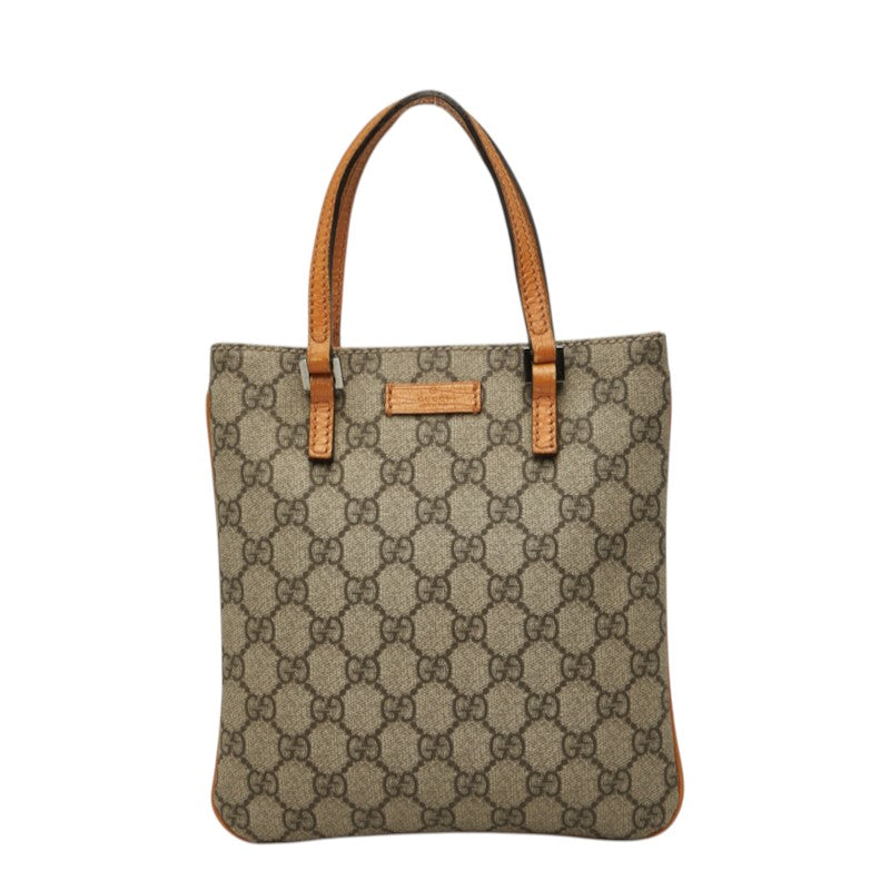 グッチ GGスプリーム ハンドバッグ ミニトートバッグ 114600 ベージュ オレンジ PVC レザー レディース GUCCI 中古
