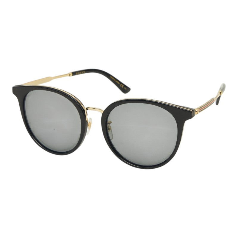 グッチ インターロッキングG サングラス GG0204SK ブラック ゴールド プラスチック レディース GUCCI 中古