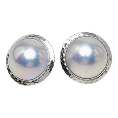 タサキ シルバー パール K18WG ホワイトゴールド マベパール13.5mm マベパール ピアス レディース TASAKI 中古
