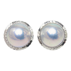 タサキ シルバー パール K18WG ホワイトゴールド マベパール13.5mm マベパール ピアス レディース TASAKI 中古
