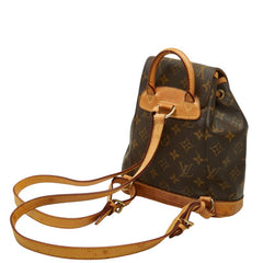 ルイ ヴィトン モノグラム ミニモンスリ リュック バックパック M51137 ブラウン PVC レザー レディース LOUIS VUITTON 中古