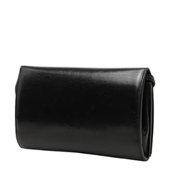 サンローラン YSLロゴ 斜め掛け ショルダーウォレット ショルダーバッグ ブラック レザー レディース SAINT LAURENT 中古