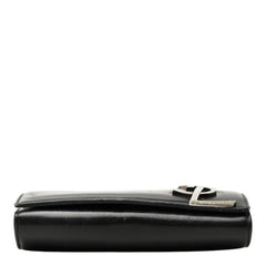 サンローラン YSLロゴ 斜め掛け ショルダーウォレット ショルダーバッグ ブラック レザー レディース SAINT LAURENT 中古