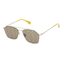 フェンディ ズッカ サングラス M0022/S ブラウン イエロー ゴールド プラスチック メッキ レディース FENDI 中古