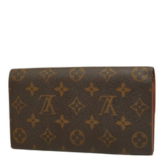 ルイ ヴィトン モノグラム ポシェット ポルト モネ クレディ 長財布 M61725 ブラウン PVC レディース LOUIS VUITTON 中古