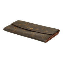 ルイ ヴィトン モノグラム ポシェット ポルト モネ クレディ 長財布 M61725 ブラウン PVC レディース LOUIS VUITTON 中古