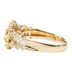 K18YG イエローゴールド ダイヤモンド ダイヤ2.00ct フラワーモチーフ リング 指輪 レディース 12号 中古