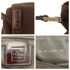 フェンディ ショルダーバッグ ブラウン ファブリック レザー レディース FENDI 中古