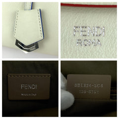 フェンディ バイザウェイ ショルダーバッグ ハンドバッグ 2WAY 8BL124 ホワイト ブルー レッド レザー レディース FENDI 中古