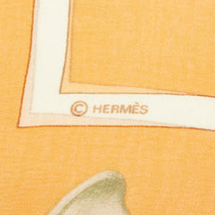 エルメス カレ90 La Danse ラ ダンス バレリーナ スカーフ オレンジ マルチカラー シルク レディース HERMES 中古