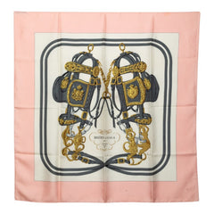 エルメス カレ90 ブリッド ドゥ ガラ 式典用馬勒 スカーフ ピンク マルチカラー シルク レディース HERMES 中古